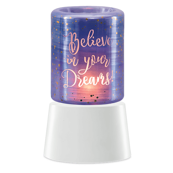 Elektrische Miniduftlampe Believe In Your Dreams mit Unterteil für den Tisch