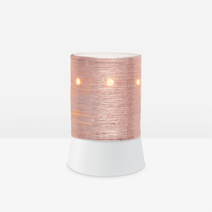 Elektrische Miniduftlampe Etched Core mit Unterteil für den Tisch – Rose Gold