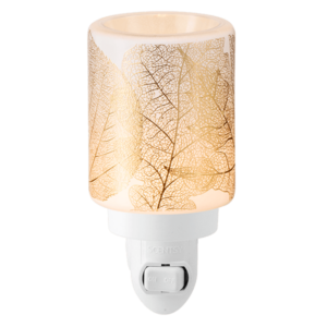 Elektrische Miniduftlampe Gilded Leaves mit Wandstecker