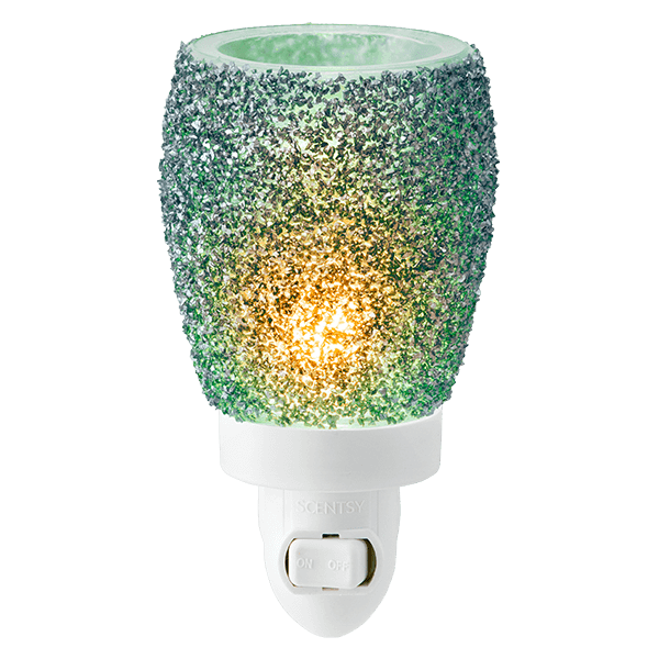 Elektrische Miniduftlampe Glitter Teal mit Wandstecker