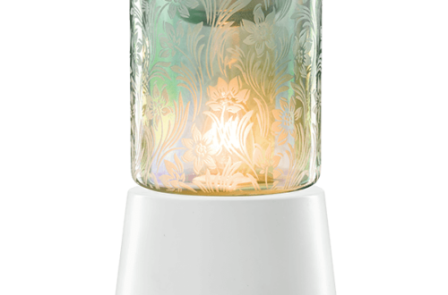 Elektrische Miniduftlampe Lily Garden mit Unterteil für den Tisch